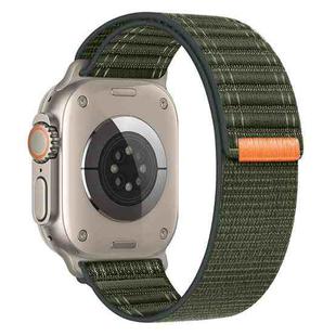 For Apple Watch Series 8 41mm Sea Wave Nylon Hook and Loop Fastener Watch Band(Army Green)