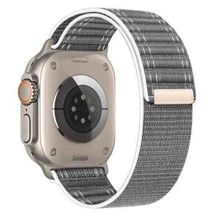 For Apple Watch SE 2022 44mm Sea Wave Nylon Hook and Loop Fastener Watch Band(Gray)