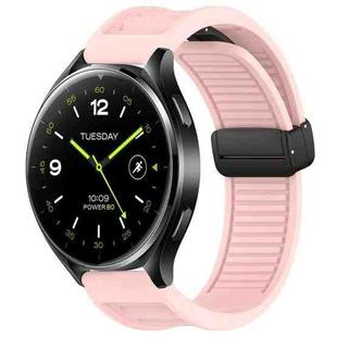 For Xiaomi Watch 2 Window Blind Magnetic Buckle 22mm Silicone Watch Band(Pink)