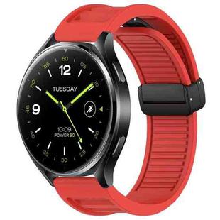 For Xiaomi Watch 2 Window Blind Magnetic Buckle 22mm Silicone Watch Band(Red)