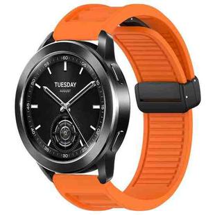 For Xiaomi Watch S3 Window Blind Magnetic Buckle 22mm Silicone Watch Band(Orange)