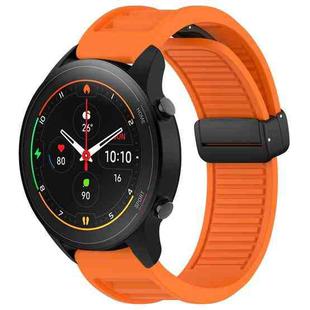 For Xiaomi Watch S1 Pro Window Blind Magnetic Buckle 22mm Silicone Watch Band(Orange)