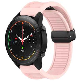 For Xiaomi Watch S1 Pro Window Blind Magnetic Buckle 22mm Silicone Watch Band(Pink)