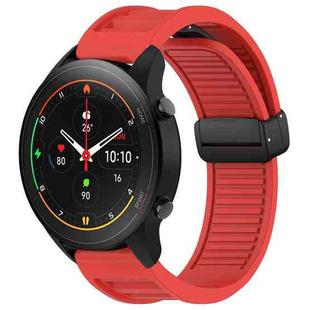 For Xiaomi Watch S1 Pro Window Blind Magnetic Buckle 22mm Silicone Watch Band(Red)