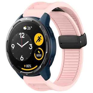 For Xiaomi Watch S1 Active Window Blind Magnetic Buckle 22mm Silicone Watch Band(Pink)