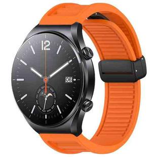 For Xiaomi Watch S1 Window Blind Magnetic Buckle 22mm Silicone Watch Band(Orange)