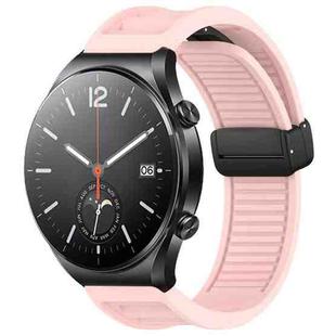 For Xiaomi Watch S1 Window Blind Magnetic Buckle 22mm Silicone Watch Band(Pink)