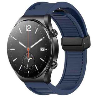 For Xiaomi Watch S1 Window Blind Magnetic Buckle 22mm Silicone Watch Band(Midnight Blue)