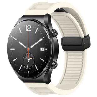 For Xiaomi Watch S1 Window Blind Magnetic Buckle 22mm Silicone Watch Band(Starlight)