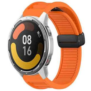 For Xiaomi Watch Color 2 Window Blind Magnetic Buckle 22mm Silicone Watch Band(Orange)