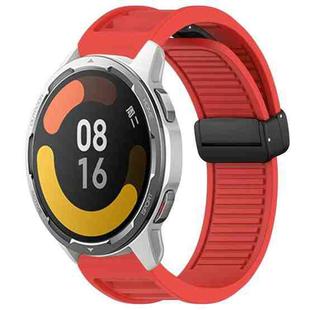 For Xiaomi Watch Color 2 Window Blind Magnetic Buckle 22mm Silicone Watch Band(Red)