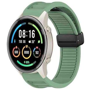 For Xiaomi Watch Sport Window Blind Magnetic Buckle 22mm Silicone Watch Band(Pine Green)