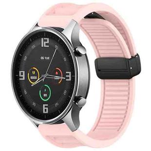 For Xiaomi Watch Color Window Blind Magnetic Buckle 22mm Silicone Watch Band(Pink)