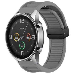 For Xiaomi Watch Color Window Blind Magnetic Buckle 22mm Silicone Watch Band(Dark Grey)