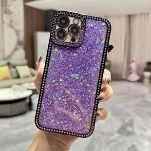 For iPhone 15 Pro Diamond Glitter Sequins TPU Phone Case(Purple)