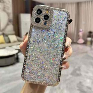 For iPhone 15 Pro Diamond Glitter Sequins TPU Phone Case(Silver)