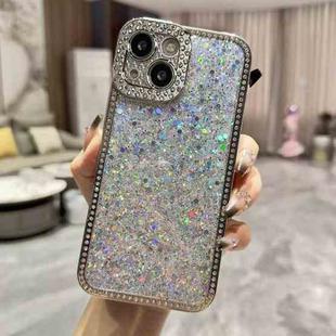 For iPhone 15 Diamond Glitter Sequins TPU Phone Case(Silver)