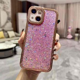 For iPhone 14 Diamond Glitter Sequins TPU Phone Case(Pink)