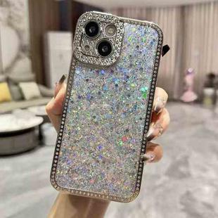 For iPhone 14 Diamond Glitter Sequins TPU Phone Case(Silver)