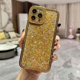 For iPhone 14 Pro Diamond Glitter Sequins TPU Phone Case(Gold)