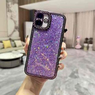 For iPhone 16 Plus Diamond Glitter Sequins TPU Phone Case(Purple)