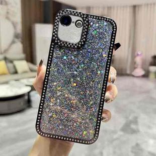 For iPhone 16e Diamond Glitter Sequins TPU Phone Case(Black)