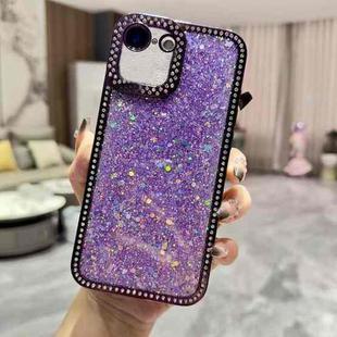 For iPhone 16e Diamond Glitter Sequins TPU Phone Case(Purple)