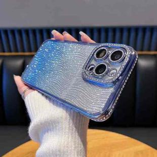 For iPhone 16 Pro Diamond Water Ripple Gradient Glitter TPU Phone Case(Blue)