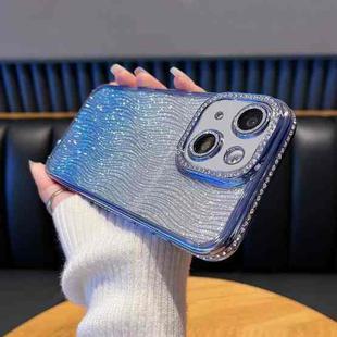 For iPhone 15 Plus Diamond Water Ripple Gradient Glitter TPU Phone Case(Blue)