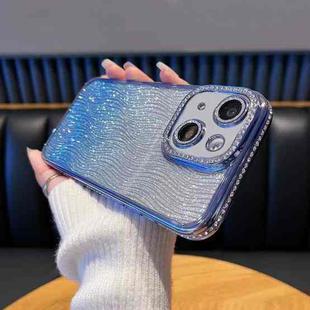 For  iPhone 13 Diamond Water Ripple Gradient Glitter TPU Phone Case(Blue)