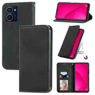 For HMD Pulse Pro Retro Skin Feel Magnetic Flip Leather Phone Case(Black)