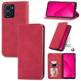 For HMD Pulse Pro Retro Skin Feel Magnetic Flip Leather Phone Case(Red)