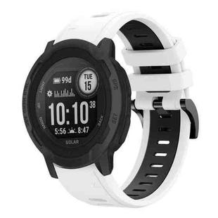 For Garmin  Instinct 2 Solar Sports Two Color 22mm Silicone Watch Band(White+Back)