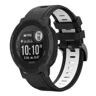 For Garmin  Instinct 2 Solar Sports Two Color 22mm Silicone Watch Band(Black+White)