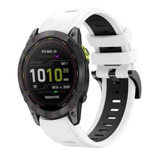 For Garmin Enduro 3 Sports Two Color 26mm Silicone Watch Band(White+Back)