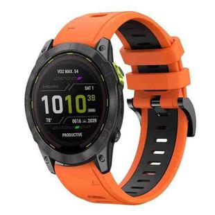 For Garmin Enduro 3 Sports Two Color 26mm Silicone Watch Band(Orange+Black)