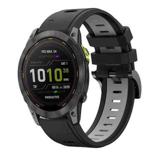 For Garmin Enduro 3 Sports Two Color 26mm Silicone Watch Band(Black+Grey)