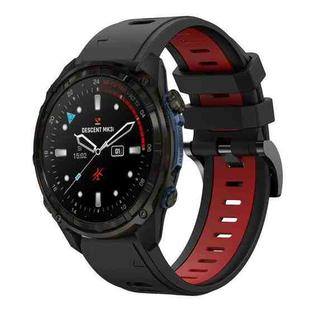 For Garmin Descent Mk3i  51mm Sports Two Color 26mm Silicone Watch Band(Black+Red)