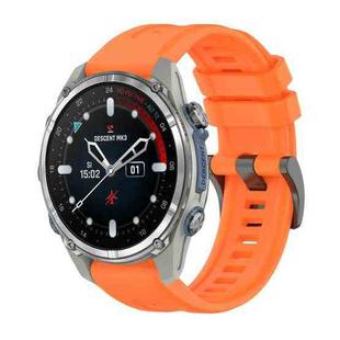 For Garmin Descent Mk3 43mm Pure Color Steel Buckle 20mm Silicone Watch Band(Orange)