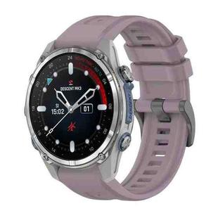 For Garmin Descent Mk3 43mm Pure Color Steel Buckle 20mm Silicone Watch Band(Roland Purple)