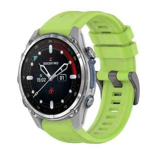 For Garmin Descent Mk3 43mm Pure Color Steel Buckle 20mm Silicone Watch Band(Lime)