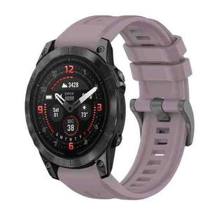 For Garmin Epix Pro 42mm Pure Color Steel Buckle 20mm Silicone Watch Band(Roland Purple)