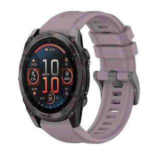 For Garmin Fenix 8 AMOLED 51mm Pure Color Steel Buckle 26mm Silicone Watch Band(Roland Purple)