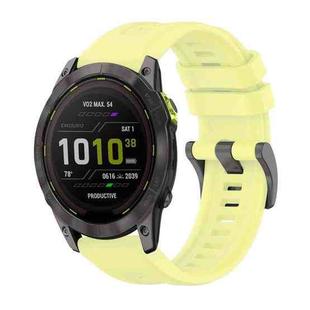 For Garmin Enduro 3 Pure Color Steel Buckle 26mm Silicone Watch Band(Yellow)