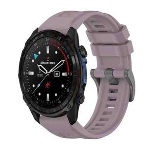 For Garmin Descent Mk3i  51mm Pure Color Steel Buckle 26mm Silicone Watch Band(Roland Purple)