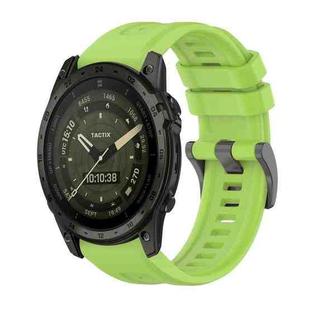 For Garmin Tactix 7 AMOLED Pure Color Steel Buckle 26mm Silicone Watch Band(Lime)