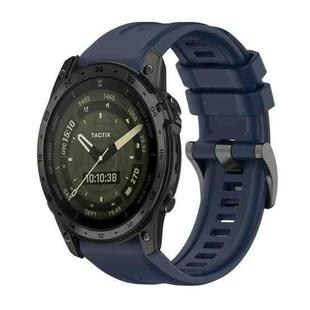 For Garmin Tactix 7 AMOLED Pure Color Steel Buckle 26mm Silicone Watch Band(Midnight Blue)