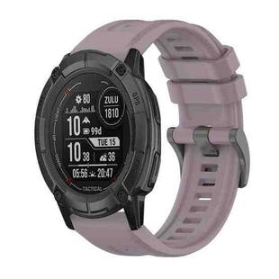 For Garmin Instinct 2X Solar Pure Color Steel Buckle 26mm Silicone Watch Band(Roland Purple)