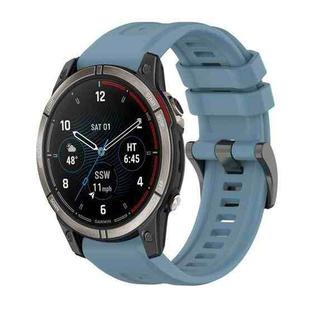 For Garmin Quatix 7 Pro Pure Color Steel Buckle 22mm Silicone Watch Band(Rock Cyan)