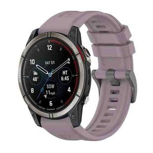 For Garmin Quatix 7 Pure Color Steel Buckle 22mm Silicone Watch Band(Roland Purple)